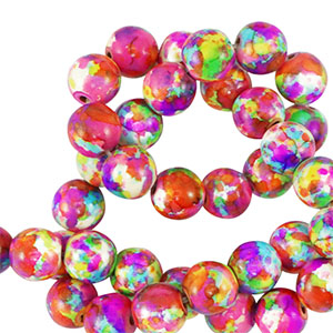 Kralen keramiek 6mm Multicolor