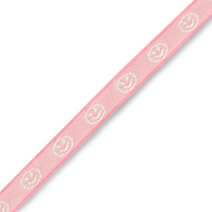 Lint met tekst smiley Pink-white