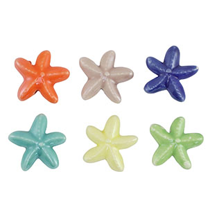 Kralen keramiek zeester Multicolour