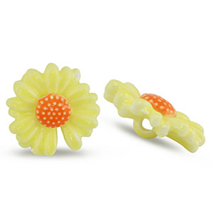Kralen keramiek bloem Yellow-orange
