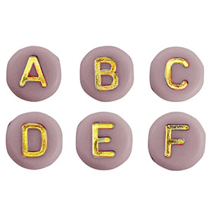 Letterkralen van acryl mix Dusty pink-gold