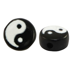 Letterkralen van acryl Yin & Yang Black-white