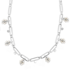 Roestvrij stalen (RVS) Stainless steel kettingen parels Silver
