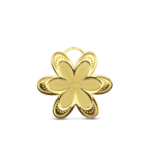 Roestvrij stalen (RVS) Stainless steel bedels bloem Gold