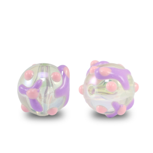 Acryl kralen dots Transparent purple-pink