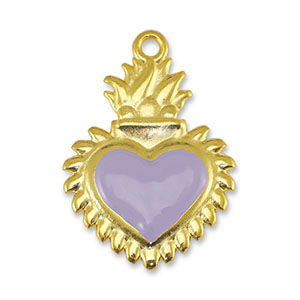 Bedels DQ metaal hart Lilac-Goud (nikkelvrij)