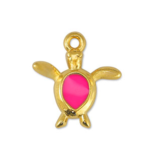 Bedels DQ metaal schildpad Fuchsia-Goud (nikkelvrij)