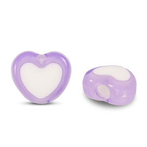 Acryl kralen hart Purple