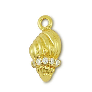 Brass TQ metaal bedels zeeschelp Gold