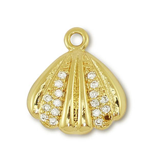 Brass TQ metaal bedels schelp Gold