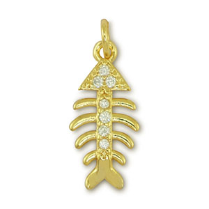 Brass TQ metaal bedels vissengraat Gold