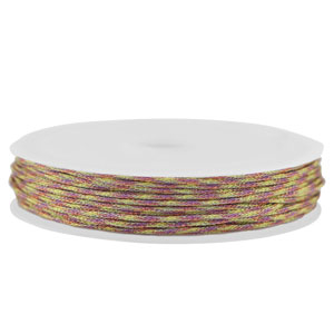 Macram&eacute; draad gevlochten 1mm Purple-green metallic