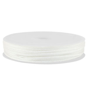 Macram&eacute; draad gevlochten 0,8mm White metallic