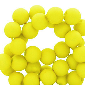 6 mm acryl kralen Neon yellow