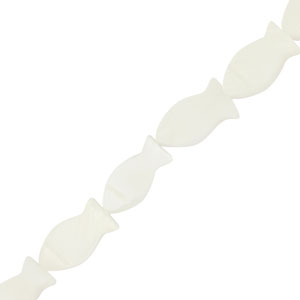 Schelp kralen vis Off white