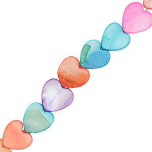 Schelp kralen hart Multicolour