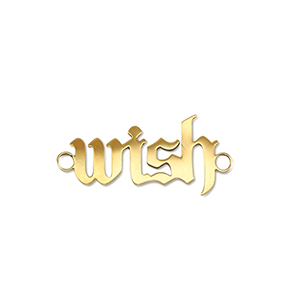 Roestvrij stalen (RVS) Stainless steel bedels tussenstuk ''wish'' Gold