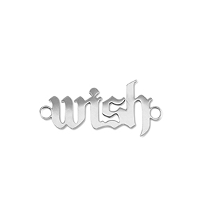 Roestvrij stalen (RVS) Stainless steel bedels tussenstuk ''wish'' Silver