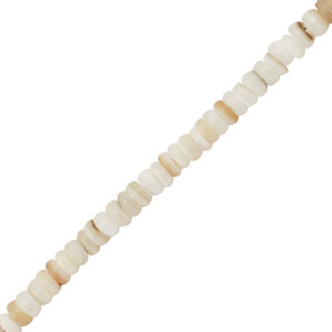 Schelp kralen disc White-sand brown