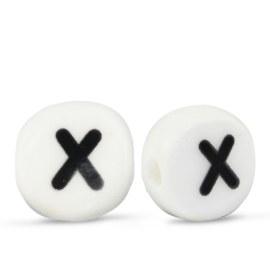 Letterkralen van keramiek X White-black