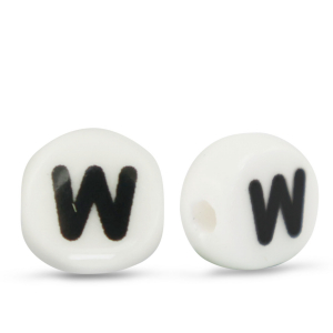 Letterkralen van keramiek W White-black