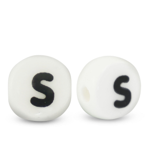 Letterkralen van keramiek S White-black