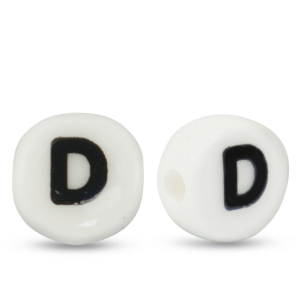 Letterkralen van keramiek D White-black