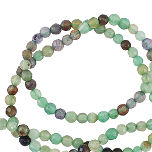 Natuursteen kralen kwarts 3mm facet geslepen Multicolour green