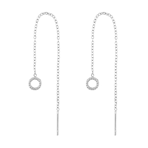 Roestvrij stalen (RVS) Stainless steel oorbellen rond Silver