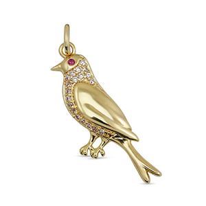 Brass TQ metaal bedels zirkonia vogel Gold