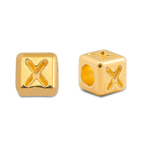 Letterkralen DQ metaal X Goud (nikkelvrij)