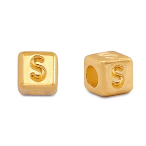 Letterkralen DQ metaal S Goud (nikkelvrij)
