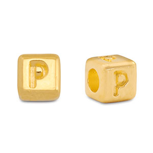 Letterkralen DQ metaal P Goud (nikkelvrij)