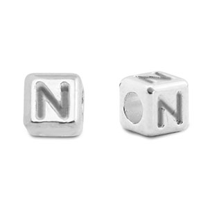 Letterkralen DQ metaal N Antiek zilver (nikkelvrij)