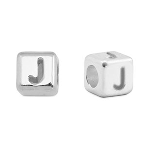 Letterkralen DQ metaal J Antiek zilver (nikkelvrij)