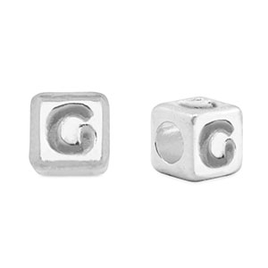Letterkralen DQ metaal G Antiek zilver (nikkelvrij)