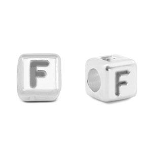 Letterkralen DQ metaal F Antiek zilver (nikkelvrij)