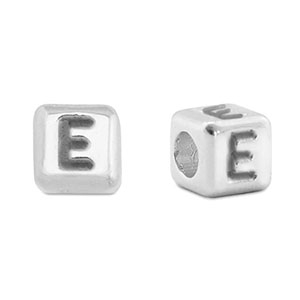 Letterkralen DQ metaal E Antiek zilver (nikkelvrij)