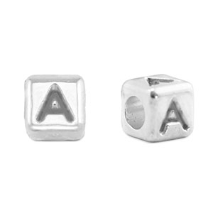 Letterkralen DQ metaal A Antiek zilver (nikkelvrij)