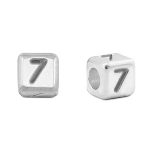 Letterkralen DQ metaal 7 Antiek zilver (nikkelvrij)