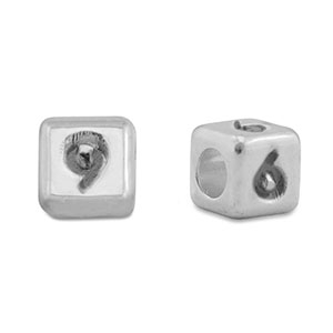 Letterkralen DQ metaal 6/9 Antiek zilver (nikkelvrij)