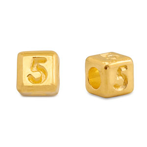 Letterkralen DQ metaal 5 Goud (nikkelvrij)