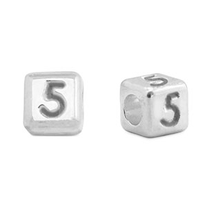 Letterkralen DQ metaal 5 Antiek zilver (nikkelvrij)