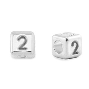 Letterkralen DQ metaal 2 Antiek zilver (nikkelvrij)