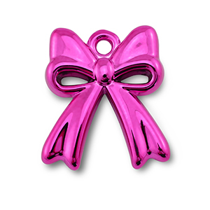 Acryl bedels strik Magenta pink