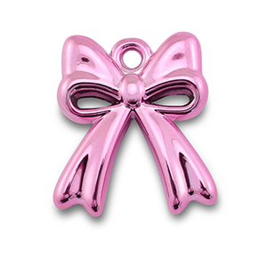 Acryl bedels strik Pink