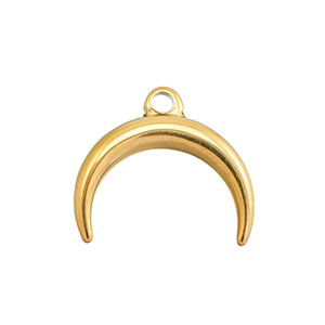 Roestvrij stalen (RVS) Stainless steel bedels maan Gold