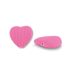 Acryl kralen hart Magenta pink