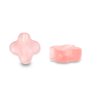 Natuursteen kralen klaver Pink transparent