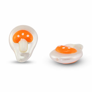 Acryl kralen paddenstoel Pearl-orange-white